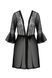 Пеньюар Passion LEAFA PEIGNOIR black S/M, довжина трохи вище коліна, широкі рукави, зав'язується на пояс SX0507 фото 3