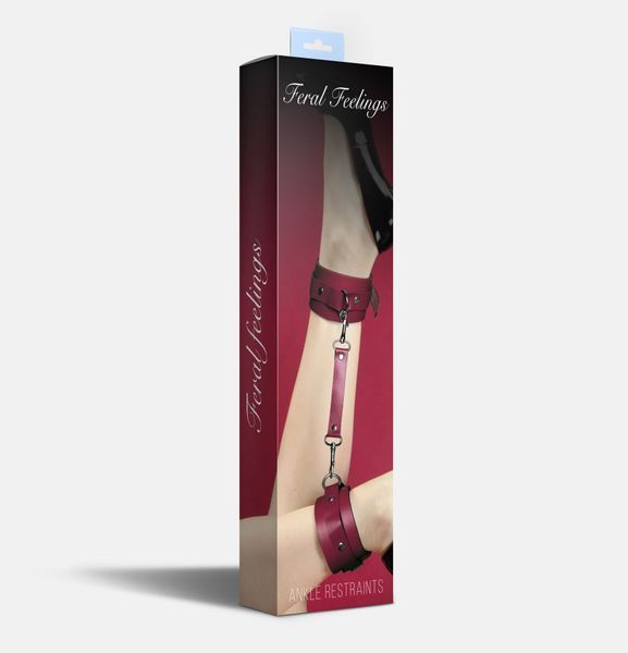 Поножі Feral Feelings &ndash; Ankle Restraints, натуральна шкіра, burgundy SO8259