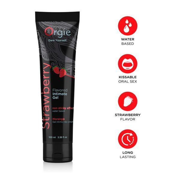 Лубрикант на водной основе Orgie Lube Tube Strawberry, 100 мл, со вкусом и ароматом клубники SX1525