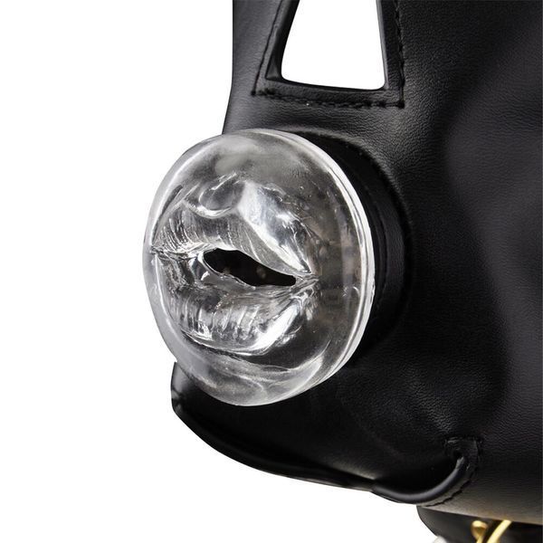 Маска-сбруя для орального секса с поводком LOCKINK SEVANDA Blowjob Head Muzzle with Leash SX0912