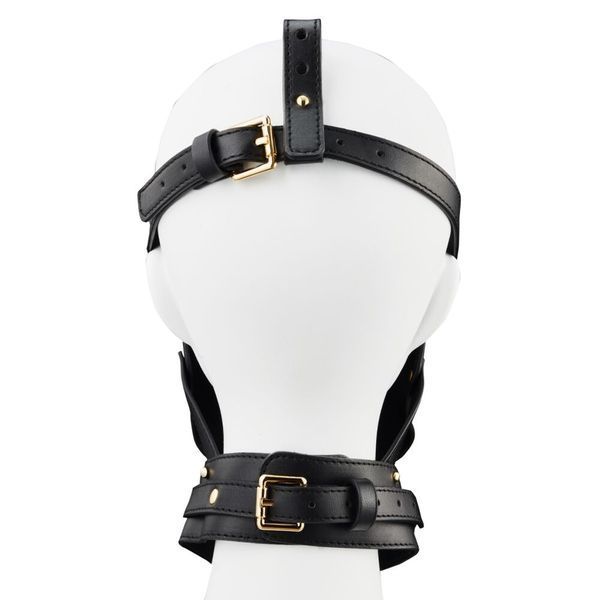 Маска-сбруя для орального секса с поводком LOCKINK SEVANDA Blowjob Head Muzzle with Leash SX0912