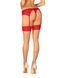 Чулки Obsessive Ingridia stockings XL/2XL, бежевые с красной резинкой SO9042 фото 2