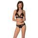 Комплект із бралету з ажурним ліфом та відкритими трусиками Passion CHRISTA SET Open Bra S/M black SO5760 фото 1