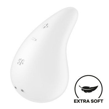 Вібратор для зовнішньої стимуляції Satisfyer Dew Drop White, 2 мотори, 12 режимів, м&rsquo;який корпус SX1212