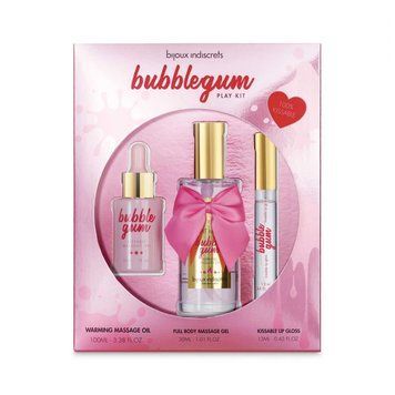 Подарунковий набір косметики Bijoux Indiscrets Bubblegum Play Kit, масажна олія, гель, блиск SO9340