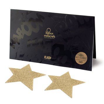 Пестіс - стикини Bijoux Indiscrets - Flash Star Gold, наклейки на соски SO2340