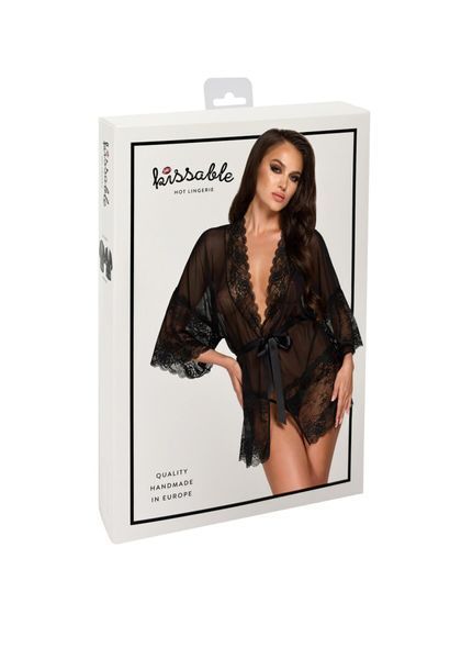 Пеньюар с кружевом Kissable Midnight Kiss Negligee S/M SX1968