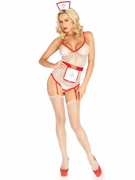 (SALE) Костюм медсестри Leg Avenue Roleplay TLC Nurse One size White SO8602