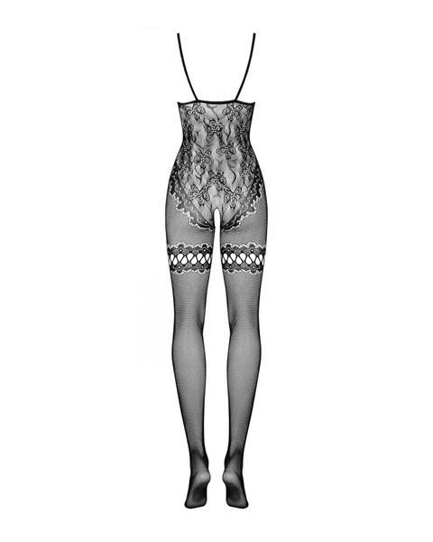 Бодистокинг Obsessive Bodystocking F213 XL/XXL, имитация кружевного боди и резинки для чулок SO7223