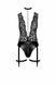 Боди Noir Handmade F297 Libido, XL, черное, кружево, низ под латекс, открытый доступ, гартеры SX0222 фото 4