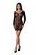 Полупрозрачное мини-платье Passion BS101 One Size, black, рукава-митенки SO8944 фото 1