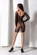 Полупрозрачное мини-платье Passion BS101 One Size, black, рукава-митенки SO8944 фото 9