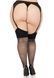 Чулки со стразами Leg Avenue Wide Top Rhinestone Sheer Stockings, 1X/2X, черные, выше колена SX1065 фото 3