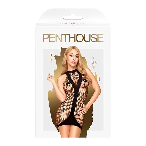 Мини-платье с декором в виде бокала шампанского Penthouse - Ride or Die Black S/L SO4352