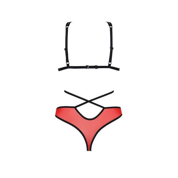 Комплект белья Passion PEONIA SET S/M red, бра, трусики SO8467