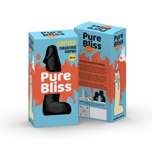 Свічка у вигляді члена Pure Bliss MINI Black 15 см SX1643