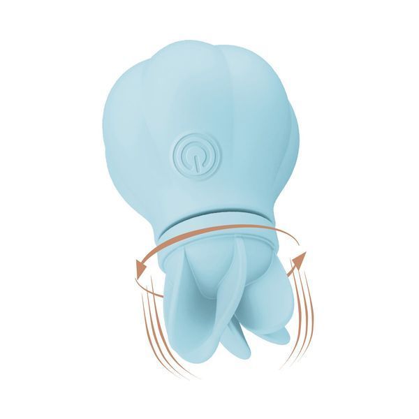 Вібратор Adrien Lastic Caress Blue з насадками для стимуляції ерогенних зон, які обертаються. SO9931