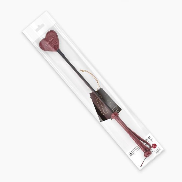 Шлепалка-сердечко Liebe Seele Wine Red Riding Crop with Heart-Shape Tip, натуральная кожа SO9458