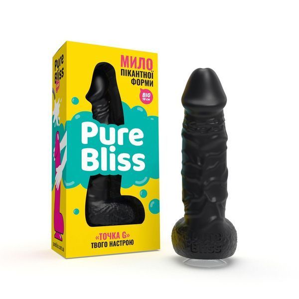 Крафтовое мыло-член с присоской Pure Bliss BIG Black, натуральное SO6362