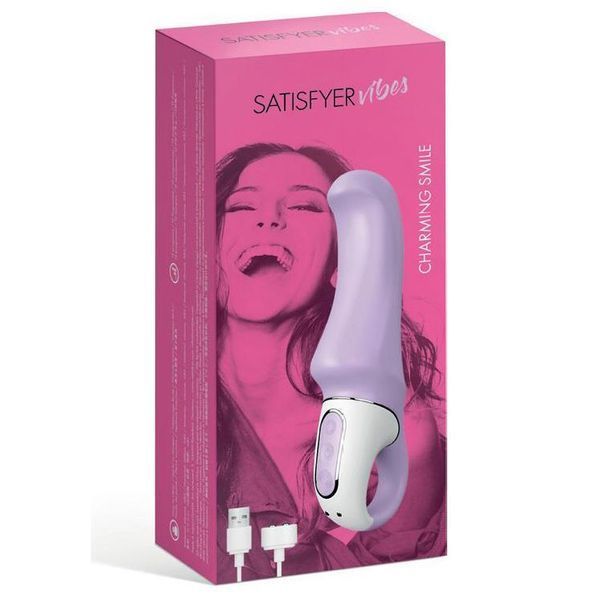 Потужний вібратор Satisfyer Vibes Charming Smile з гнучким стовбуром, літій силікон, 12 режимів SO2201