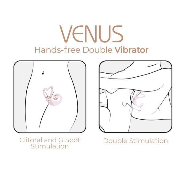 Смарт-вибратор для пар Adrien Lastic Venus + APP, двойной, можно носить под одеждой, 10 режимов SX1283