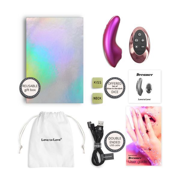 Вакуумний кліторальний стимулятор Love To Love DREAMER &ndash; IRIDESCENT BERRY, пестощі язичком, пульт SX1108