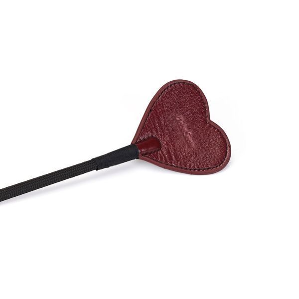 Шлепалка-сердечко Liebe Seele Wine Red Riding Crop with Heart-Shape Tip, натуральная кожа SO9458