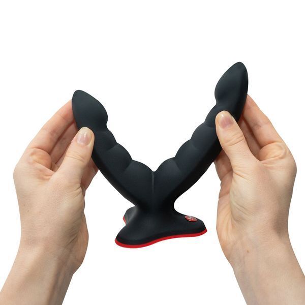 Двойной фаллоимитатор Fun Factory RYDE black, гибкие стволы, присоска SX0976