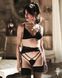 Комплект Obsessive Lobellis 3-pcs set, XS/S, чорний, ліф з м&rsquo;якою чашкою, стрінги, пояс для панчіх SX1017 фото 6