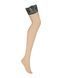 Чулки Obsessive Nutris stockings, M/L, телесные, с черным кружевом, под пояс SX1176 фото 2