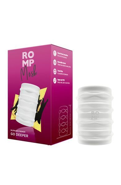 Мягкий мастурбатор Romp Mosh Transparent, двусторонний, сквозной, для пар и минета SO8732
