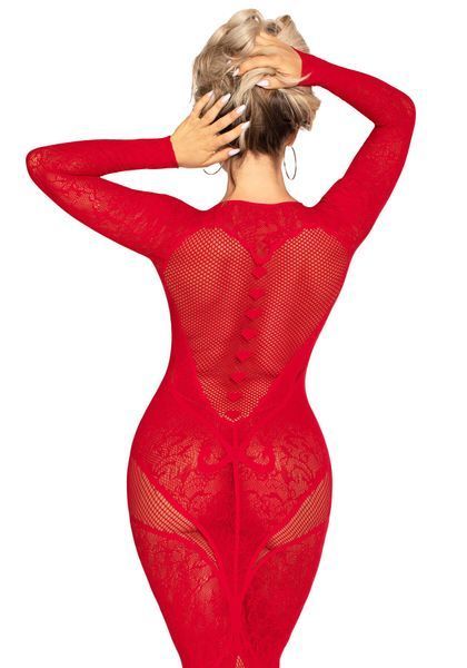 Платье Leg Avenue Lace and Net Bodycon Gown One Size, Red SX1738