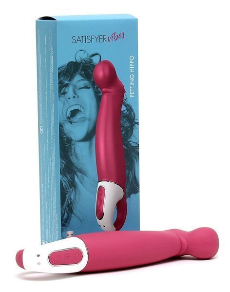 Мощный вибратор Satisfyer Vibes Petting Hippo с гибким стволом, литой силикон, 12 режимов работы SO2202