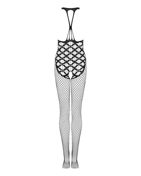 Сетчатый бодистокинг с имитацией боди Obsessive Bodystocking G332 S/M/L, black, с доступом SO7698
