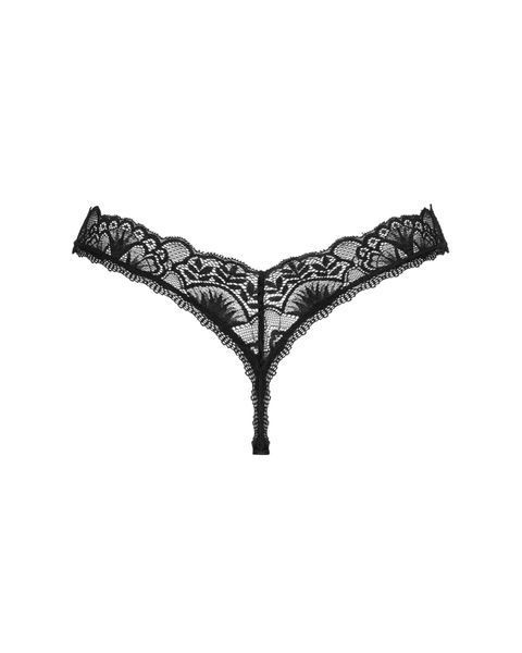 Кружевные стринги Obsessive Donna Dream thong XS/S Black, низкая посадка SO8639
