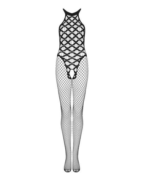 Сетчатый бодистокинг с имитацией боди Obsessive Bodystocking G332 S/M/L, black, с доступом SO7698