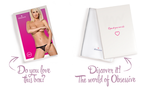 Кружевные танга с доступом Obsessive 828-THC-1 crotchless thong L/XL, черные SO7174