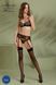 Комплект Passion LEAFA SET black, L/XL, кружево+сетка, бюстгальтер на косточках, стринги, пояс для чулок SX0509 фото 6