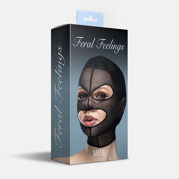 Маска сітка з відкритим ротом та очима Feral Feelings - Mask Black SO9291