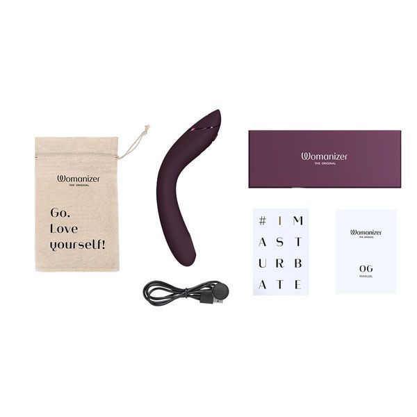Вакуумний стимулятор для точки G та клітора з вібрацією Womanizer OG Aubergine, 12 рівнів, 3 режими SX0531