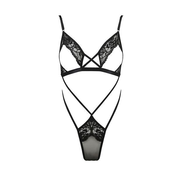 Боди монокини с открытой грудью Passion DIABOLINA BODY XXL/XXXL, black PS25803