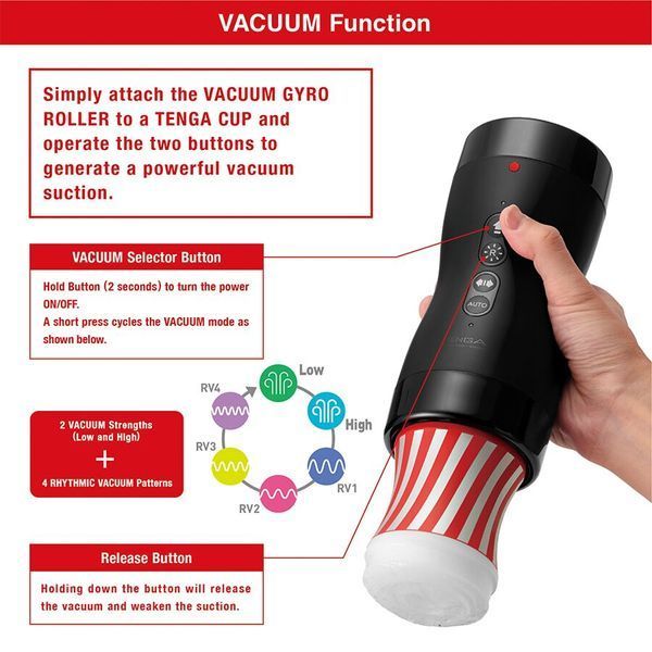 Автоматический мастурбатор Tenga VACUUM GYRO ROLLER SET, ротация и вакуум, совместим с Tenga Cup SO7041
