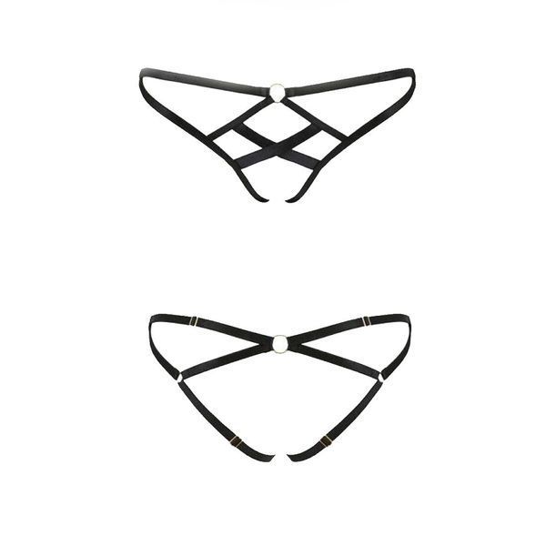 Трусики из стреп Passion Exclusive NICKY THONG XXL/XXXL, black SO7648