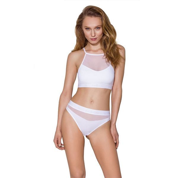 Трусики с прозрачной вставкой Passion PS006 PANTIES M, white SO4236