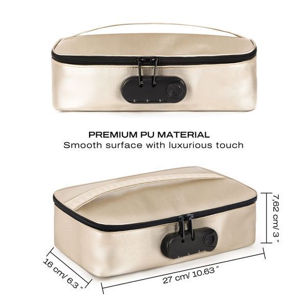Кейс для игрушек Dorcel DISCREET BOX LUXURY GOLD, кодовый замок, 27&times;16&times;7,62 см SX1109