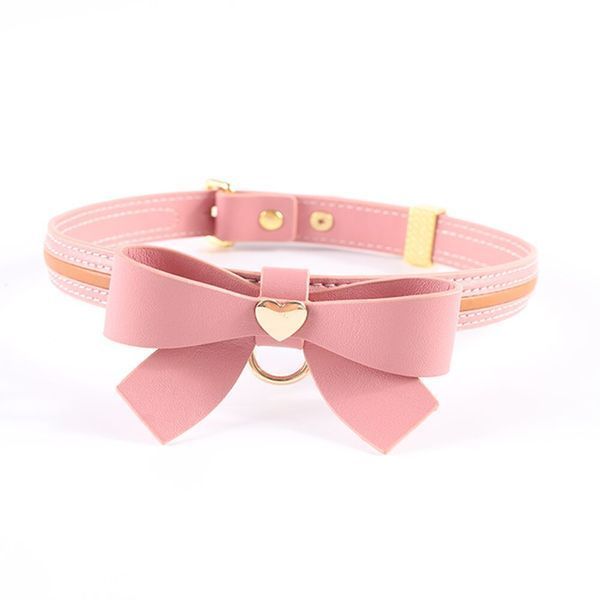 Поводок LOCKINK SEVANDA Love Heart Butterfly Leather Collar Set - Pink SX0864