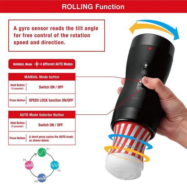 Автоматический мастурбатор Tenga VACUUM GYRO ROLLER SET, ротация и вакуум, совместим с Tenga Cup SO7041