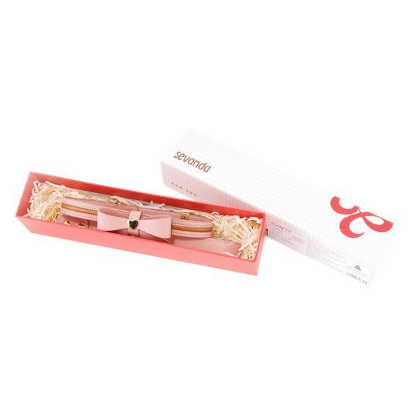 Поводок LOCKINK SEVANDA Love Heart Butterfly Leather Collar Set - Pink SX0864