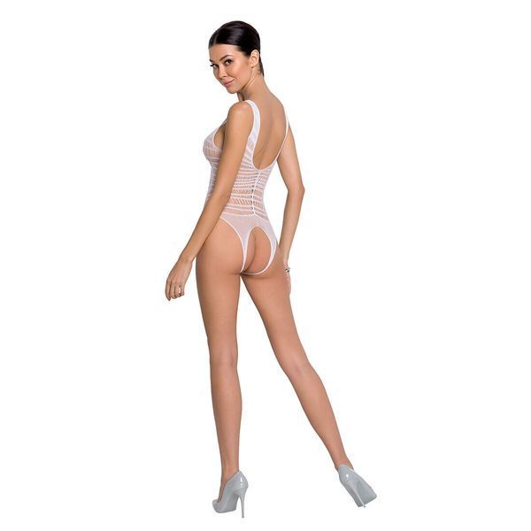Бодистокинг с доступом Passion BS086 white, вертикальная сетка, вырез на спинке SO6378