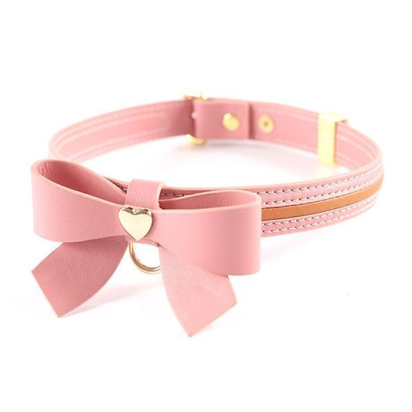 Поводок LOCKINK SEVANDA Love Heart Butterfly Leather Collar Set - Pink SX0864